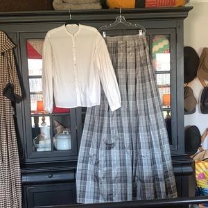Civil War Unfinished Silk Skirt and Garibaldi Blouse